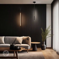 WVH® Acoustic Slat Colour Wall Panels 240cm x 64cm Black Colour Acoustic Slat Wall Panels