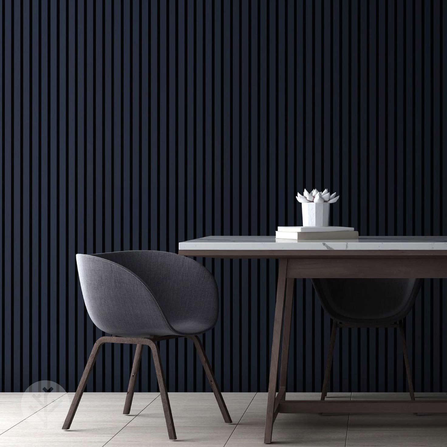 WVH® Acoustic Slat Colour Wall Panels 240cm x 64cm Midnight Blue Colour Acoustic Slat Wall Panels