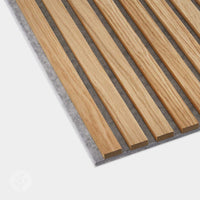 WVH® Acoustic Slat Wood Wall Panels Natural Oak Grey Felt Acoustic Slat Wood Wall Panels