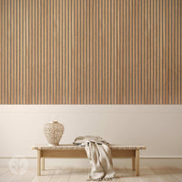 WVH® Acoustic Slat Wooden Wall Panels Natural Oak Grey Felt Acoustic Slat Wood Wall Panels installed