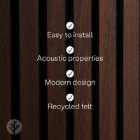 WVH® Acoustic Slat Wood Wall Panels 240cm x 64cm Smoked Oak Acoustic Slat Wood Wall Panels