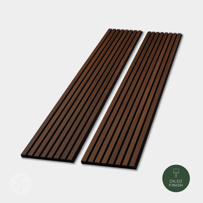 WVH® Acoustic Slat Wood Wall Panels 240cm x 64cm Smoked Oak Acoustic Slat Wood Wall Panels