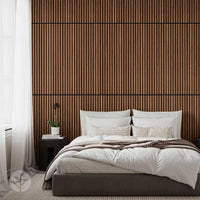 WVH® Acoustic Slat Wood Wall Panels Natural Walnut Acoustic Slat Wood Wall Panels