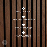 WVH® Acoustic Slat Wood Wall Panels Natural Walnut Acoustic Slat Wood Wall Panels