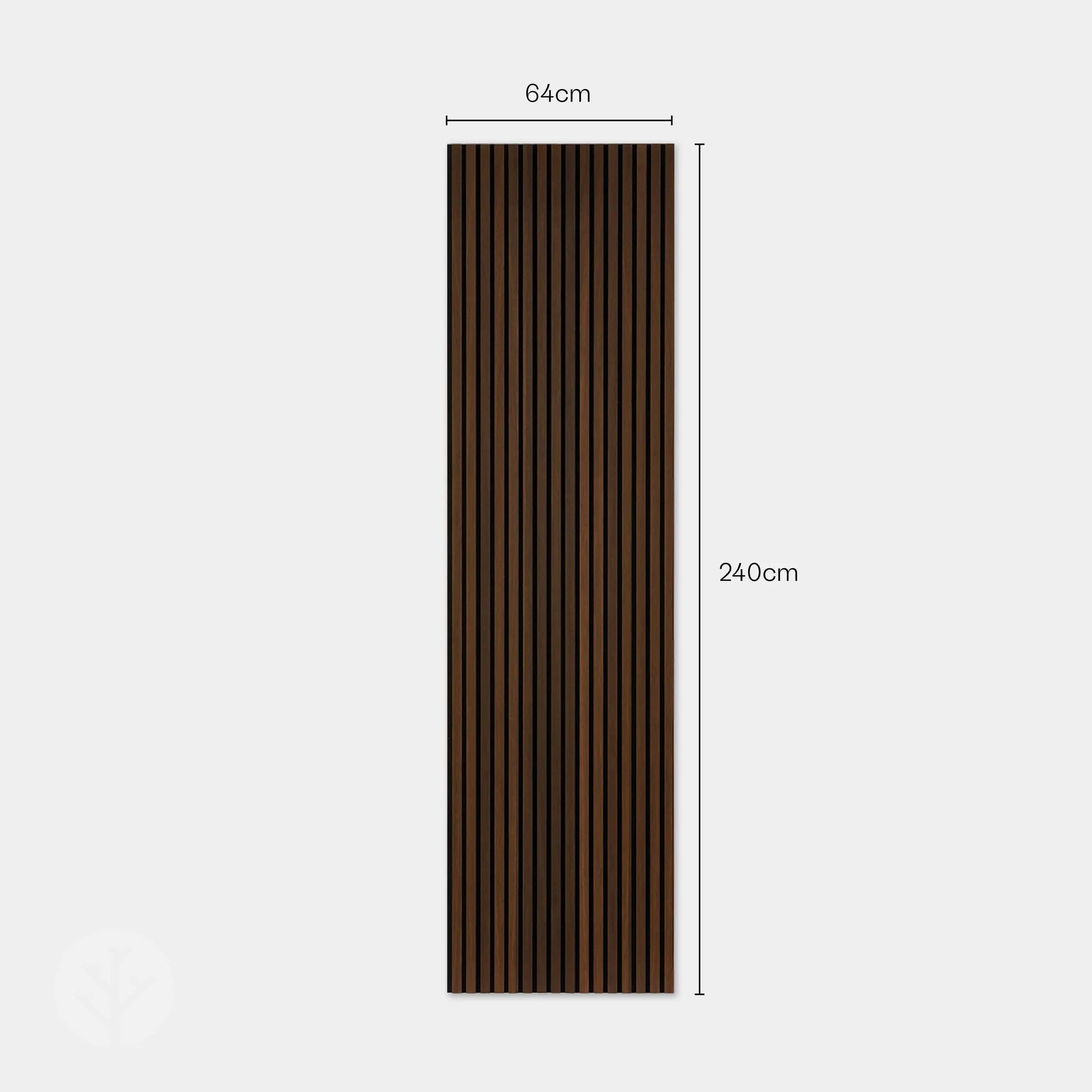 WVH® Acoustic Slat Wood Wall Panels Regular: 240cm x 64cm Smoked Oak Acoustic Slat Wood Wall Panels